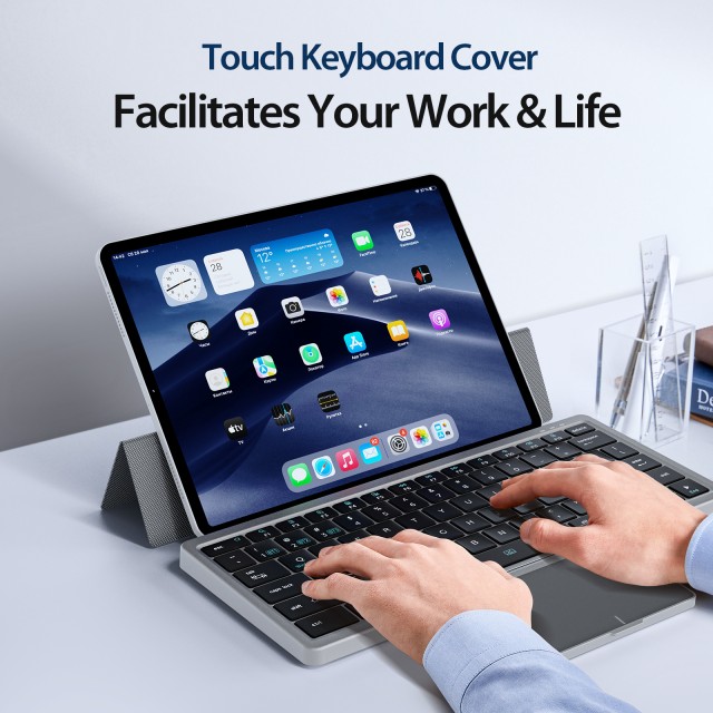 BT5.0 Multi-Device Smart Trackpad Keyboard Cover Magnetic Detachable ...